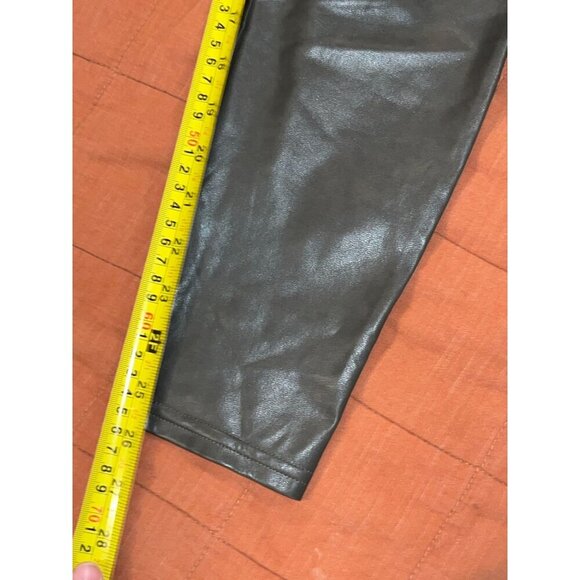 Wilfred Free Aritzia" Faux Leather Leggings XS Green  High Waist Stretch Womens - Picture 8 of 9